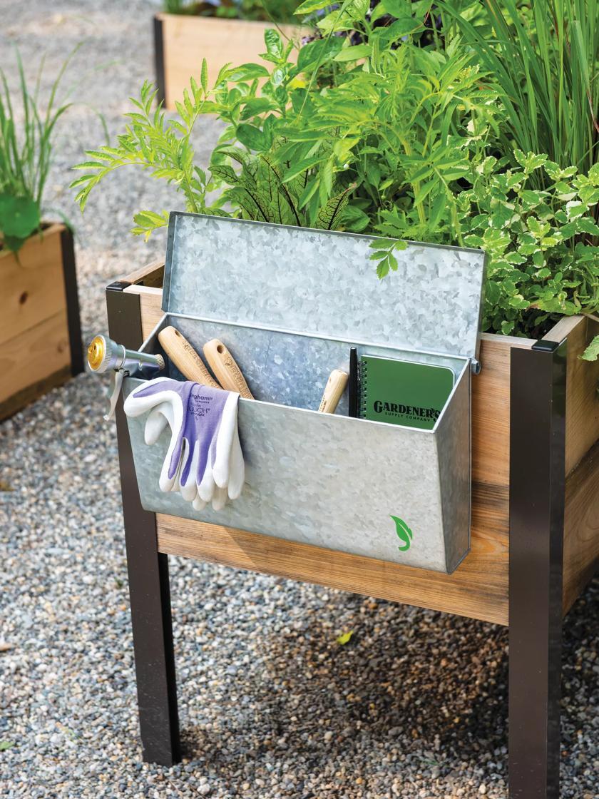 Elevated Planter Accessories |   Galvanized Garden Tool Storage Box Elevated Planter Accessories Elevated Planter Accessories