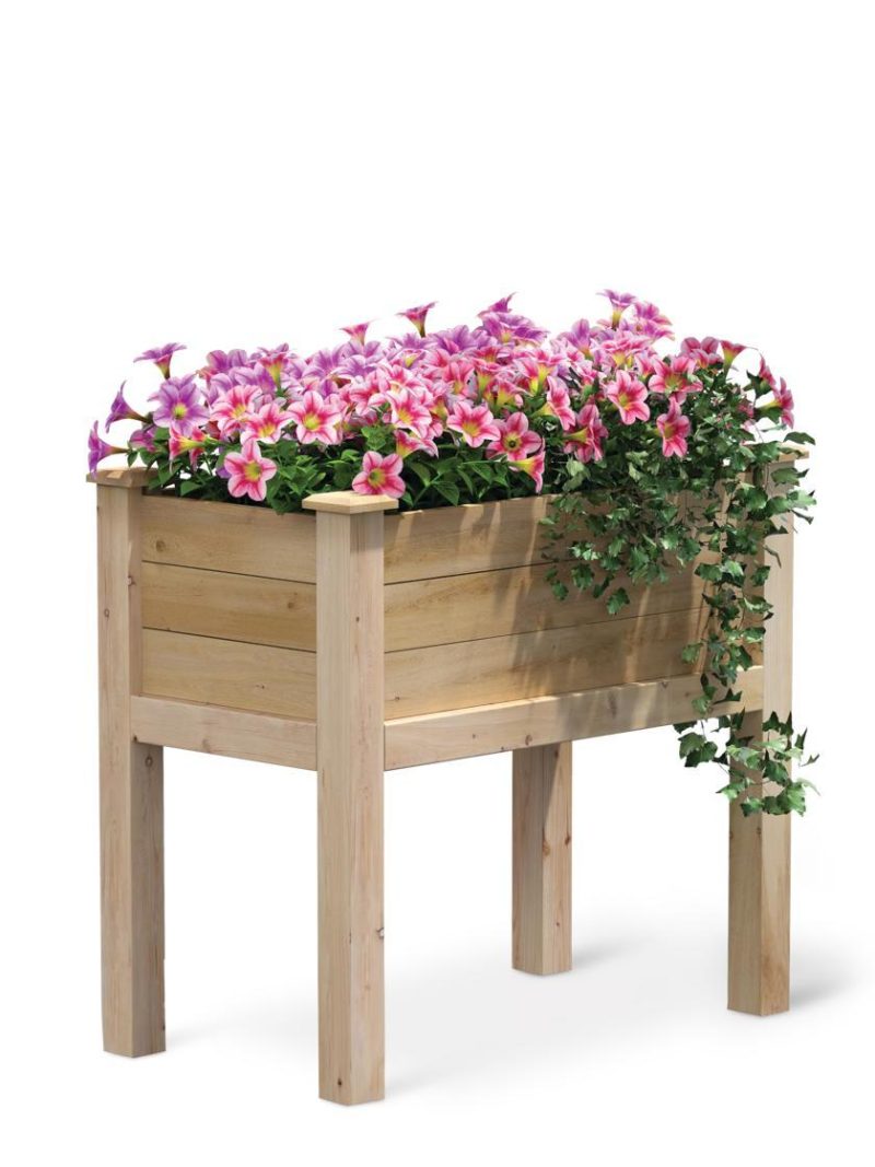 Elevated Planters |   Elevated Cedar Garden Bed, 32″ x 16″ x 31″ Elevated Planters Elevated Planters