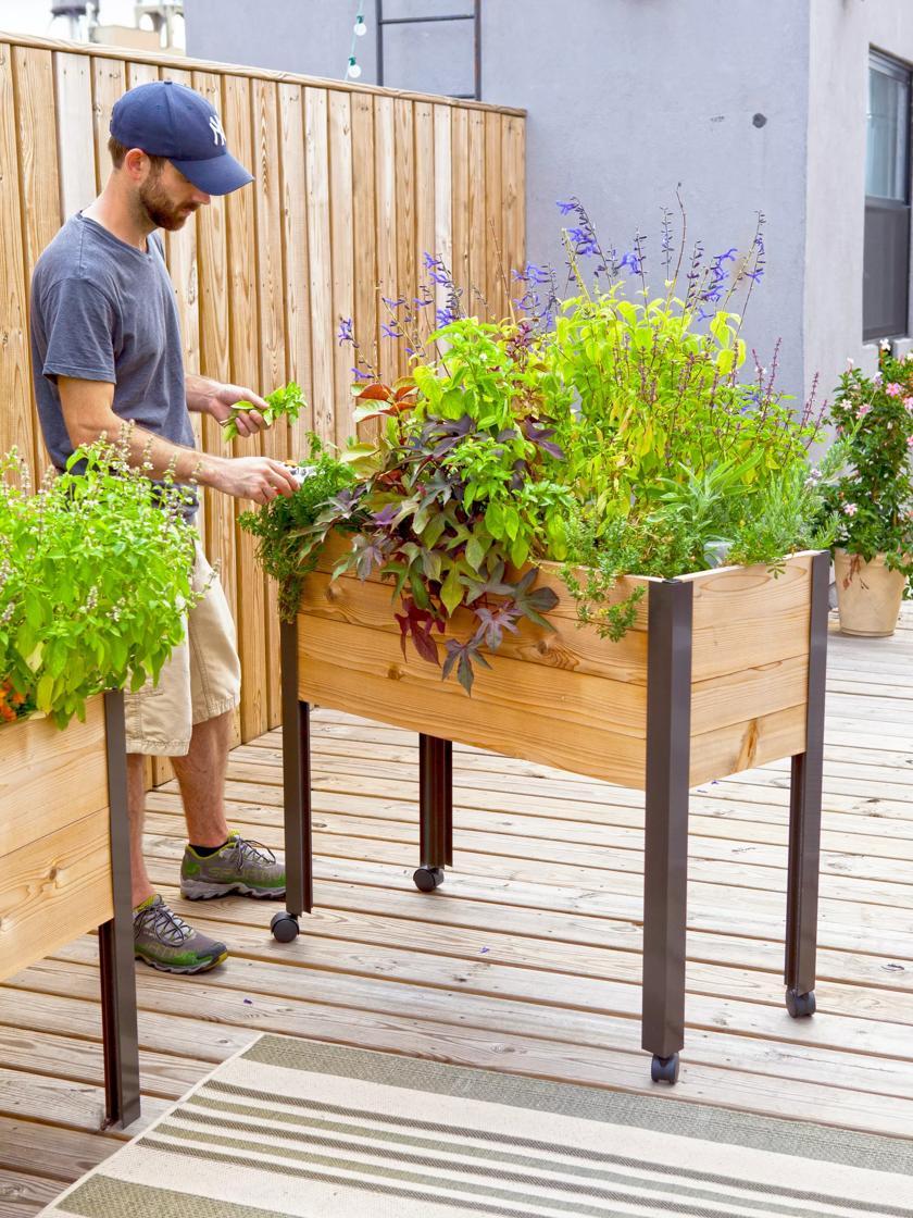 Elevated Planters |   Rolling Patio Garden (10.5″ D) Elevated Planters Elevated Planters