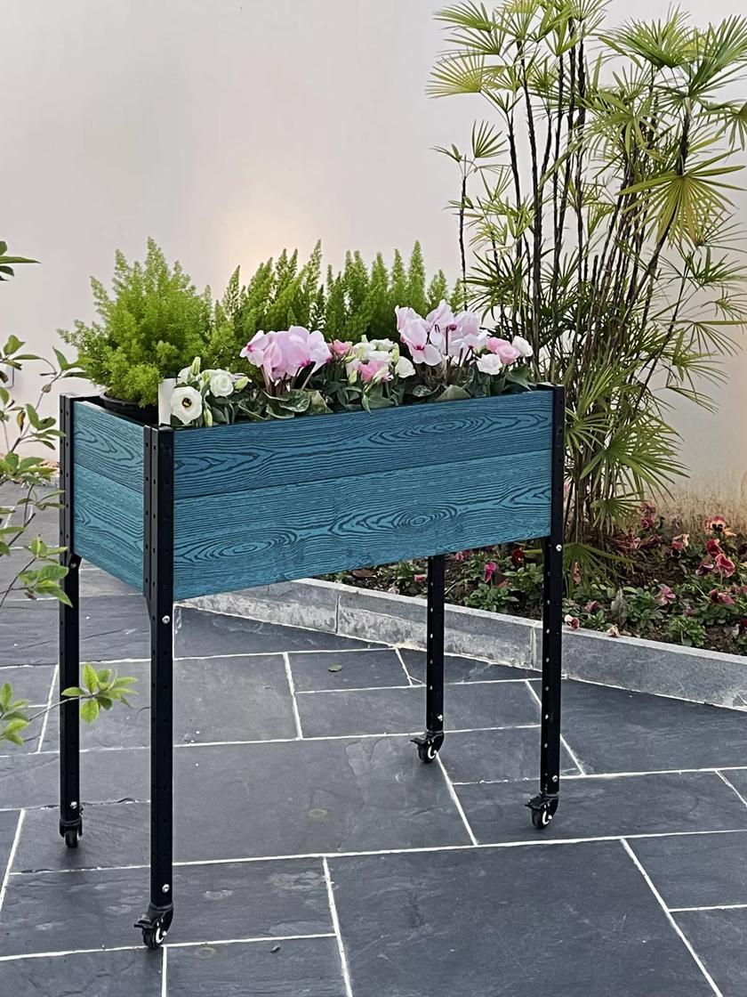 Elevated Planters |   Self-Watering Elevated Patio Planter with Wheels Elevated Planters Elevated Planters