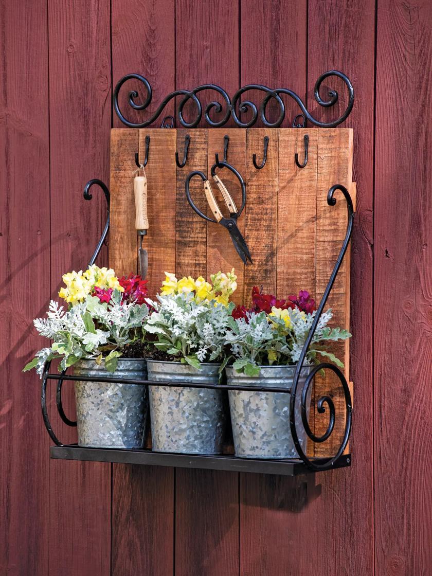 Indoor Pots & Planters |   Wall Shelf with Planters PLANTERS & RAISED BEDS Indoor Pots & Planters