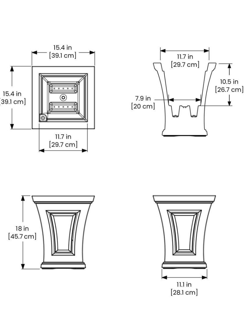 Patio Planters |   Cambridge Tall Planter, 18″ Height Patio Planters Patio Planters