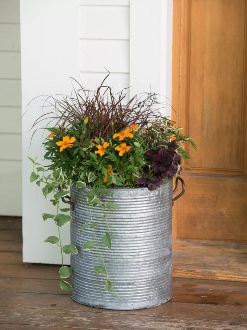 Patio Planters |   Galvanized Rim Planters Patio Planters Patio Planters