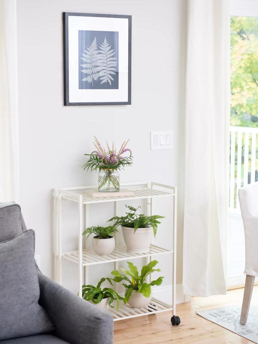 Plant Stands |   Oslo 2-Tier Plant Stand with Folding Shelves Plant Stands Plant Stands