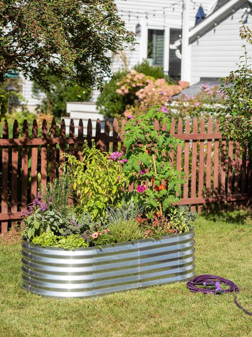 Raised Garden Beds |   Oval Metal Raised Bed (17.75″ D) PLANTERS & RAISED BEDS Raised Garden Beds