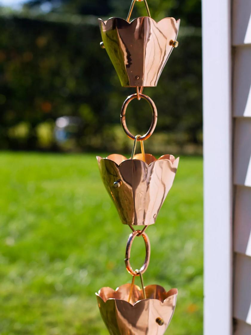 Watering Accessories |   Tulip Pure Copper Rain Chain, 8.5′ GARDEN SUPPLIES Watering Accessories