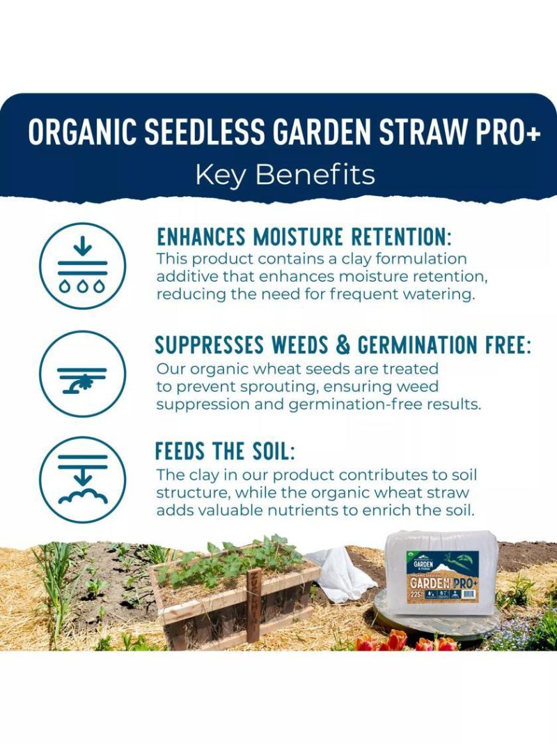 Weed Mats & Mulches |   Organic Seedless Garden Straw PRO+ GARDEN SUPPLIES Weed Mats & Mulches