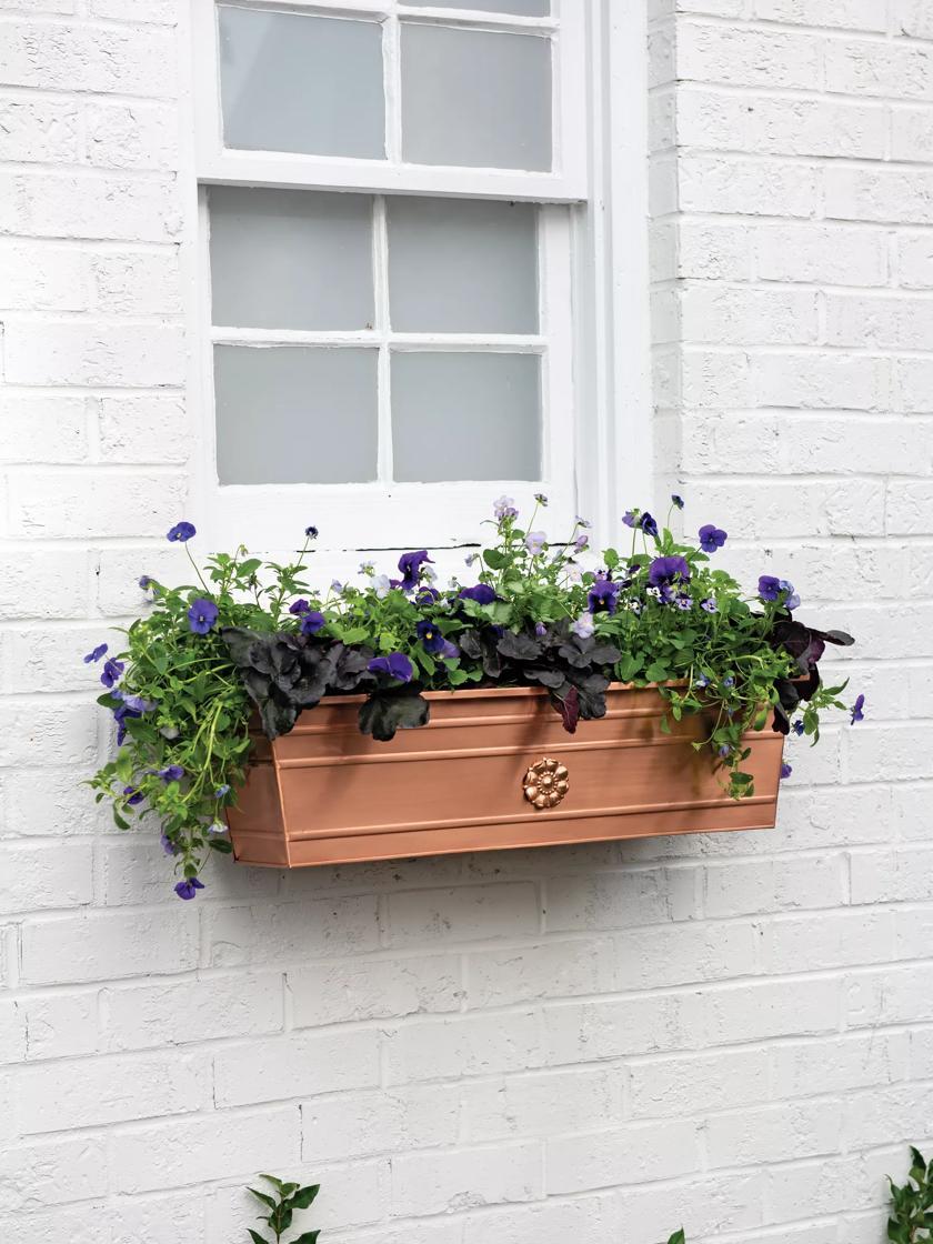 Window Boxes |   Copper Emblem Window Box Planter, 30″ PLANTERS & RAISED BEDS Window Boxes