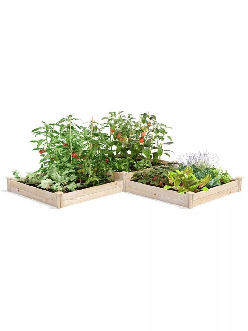 Raised Garden Beds |   2-Tier Pine Raised Garden Bed, 4’x12′ PLANTERS & RAISED BEDS Raised Garden Beds