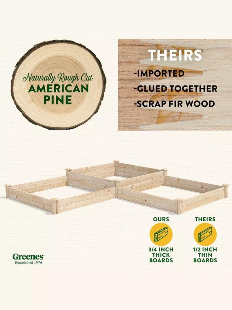 Raised Garden Beds |   2-Tier Pine Raised Garden Bed, 4’x12′ PLANTERS & RAISED BEDS Raised Garden Beds